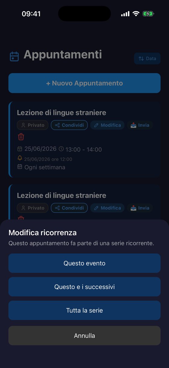 Appuntamenti: modifica serie