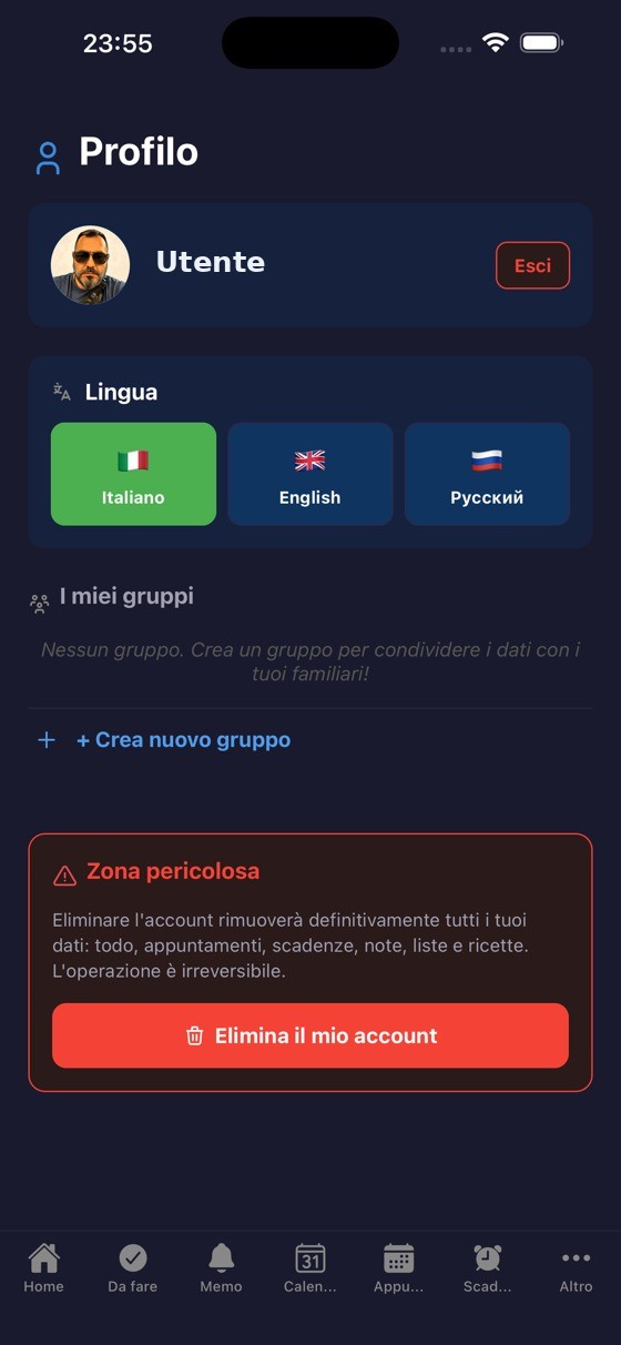 Profilo con i gruppi