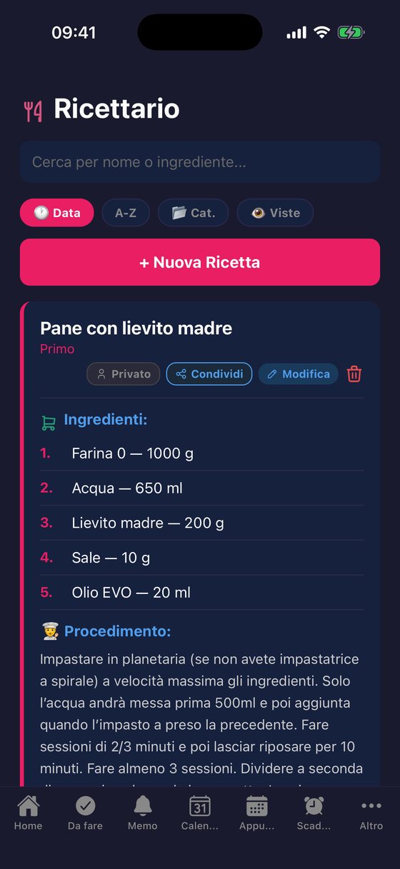 Ricettario: ricetta