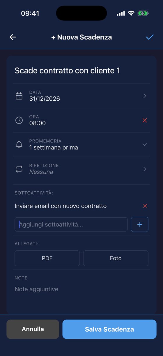 Scadenze: creazione